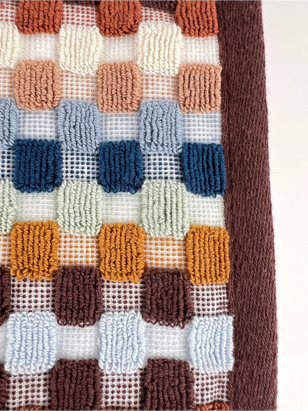 Share Soho Living Bath Towel Set Brown Blue Green Dotted Stripe Soft Cotton 6 Pc